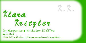 klara kritzler business card